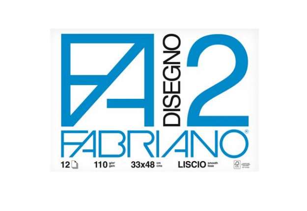 Immagine di Blocco F2 - 33x48mm - 12 fogli - 110gr - liscio - collato - Fabriano