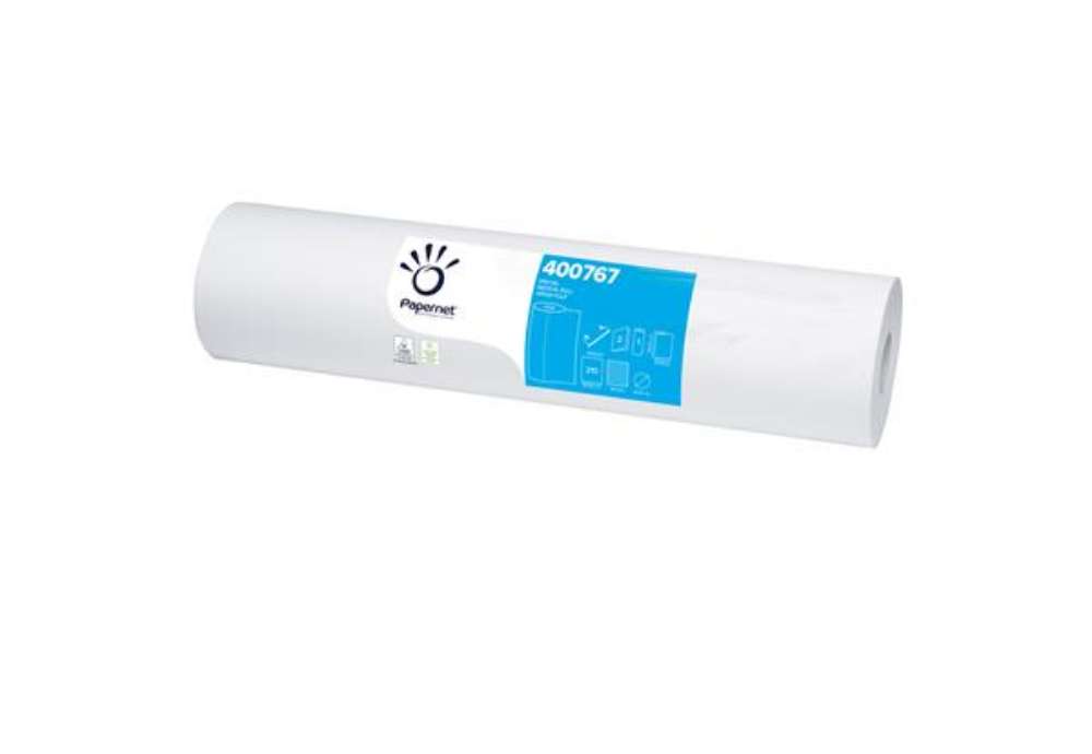 Immagine di Lenzuolino medico Defend Tech - diametro 14,5 cm - 59,5 cm x 77 mt - bianco - Papernet