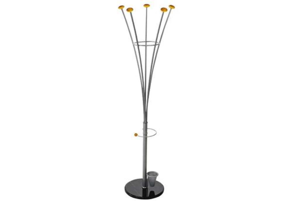 Immagine di Appendiabiti - con portaombrelli - 5 pomelli - 188 x 38 cm - argento - Alco