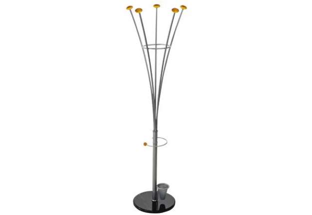Immagine di Appendiabiti - con portaombrelli - 5 pomelli - 188 x 38 cm - argento - Alco