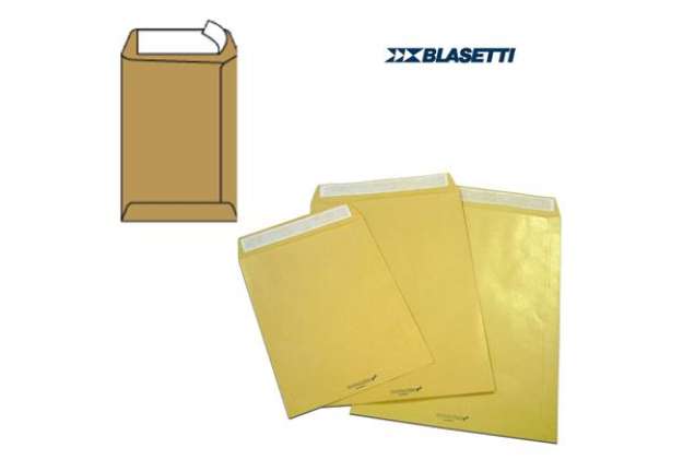 Immagine di Busta a sacco Monodex - strip adesivo - 25 x 35,3 cm - 100 gr - avana - Blasetti - conf. 500 pezzi
