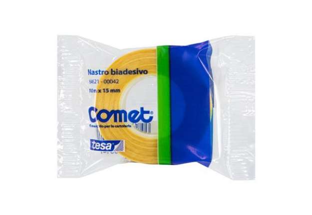 Immagine di Nastro biadesivo - 1,5 cm x 10 m - trasparente - Comet