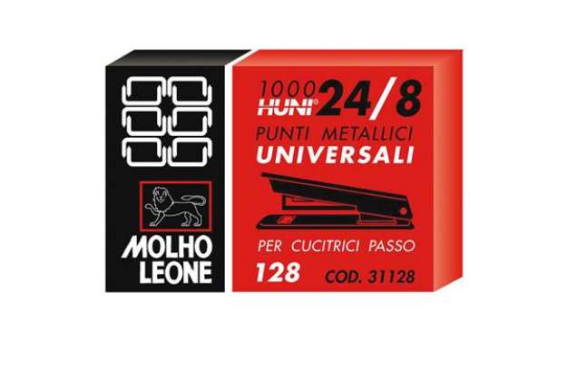 Immagine di Punti 128 - 24/8 - metallo - Molho Leone - conf. 1000 pezzi