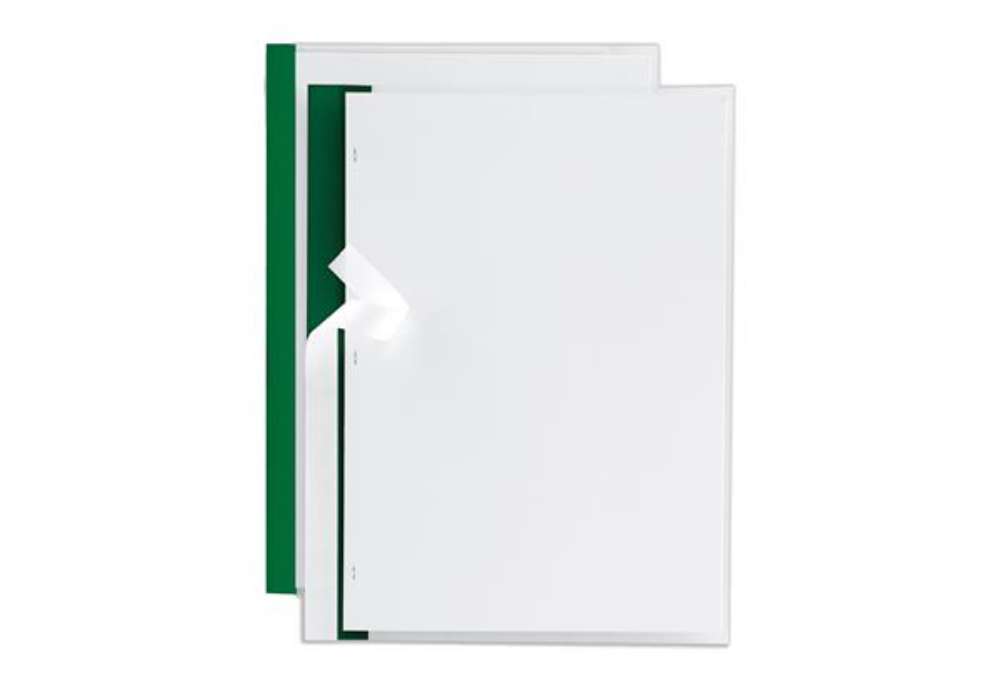 Immagine di Cartellina per rilegatura Poli 200 - A4 - PP - trasparente buccia - dorso verde - Sei Rota - conf. 1