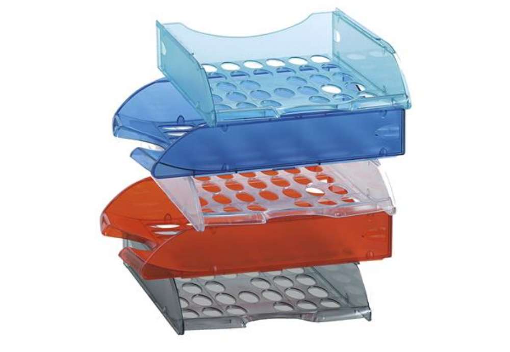 Immagine di Vaschetta portacorrispondenza forata E040 - 26 x 34,5 x 6,5 cm - verde trasparente - Fellowes