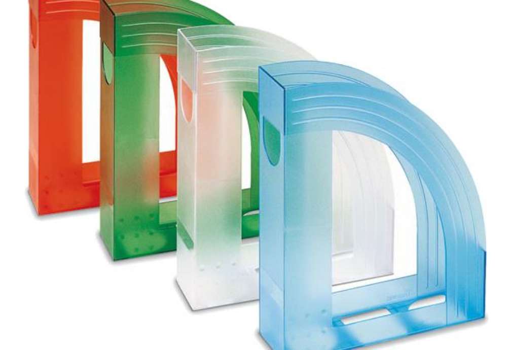 Immagine di Portariviste E803 - 24,5 x 30 cm - dorso 7,5 cm - trasparente blu - Fellowes