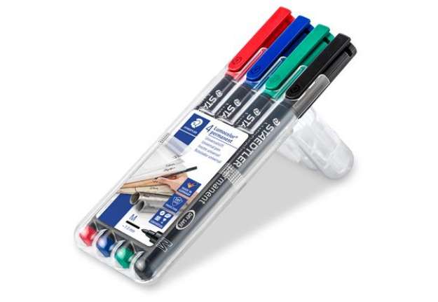 Immagine di Pennarello Astucci Lumocolor Permanent 317 - punta 1,0mm - 4 colori  - Staedtler