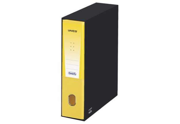 Immagine di Registratore Unico - dorso 8 cm - protocollo 23x33 cm - giallo - Favorit