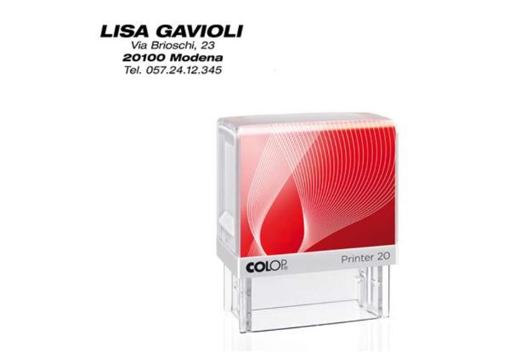 Immagine di Timbro Printer 20 - 14 x 38 mm - 4 righe - autoinchiostrante - nero - Colop