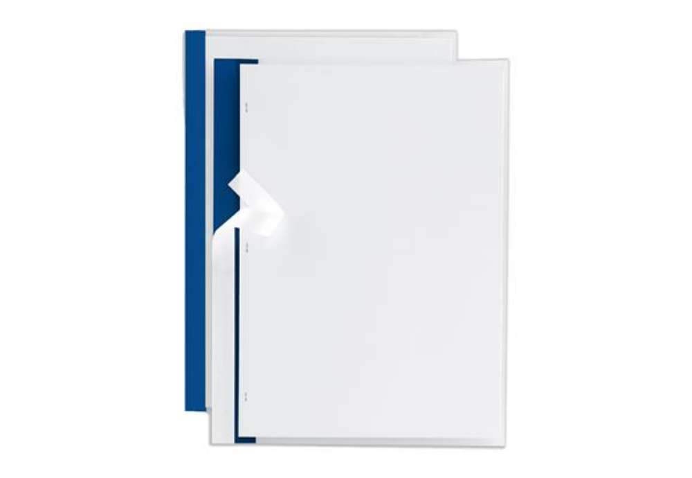 Immagine di Cartellina per rilegatura Poli 200 - A4 - PP - trasparente buccia - dorso blu - Sei Rota - conf. 10