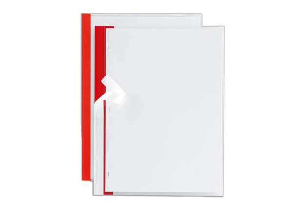 Immagine di Cartelline Poli 200 - PPL - 21x29,7 cm - trasparente - dorso rosso - Sei Rota - conf. 10 pezzi