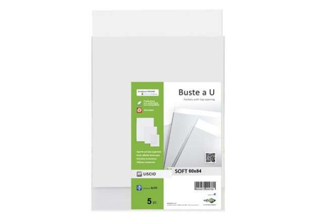 Immagine di Buste a sacco Soft - PPL - 60x84 cm - liscio - trasparente - Sei Rota - conf. 5 pezzi