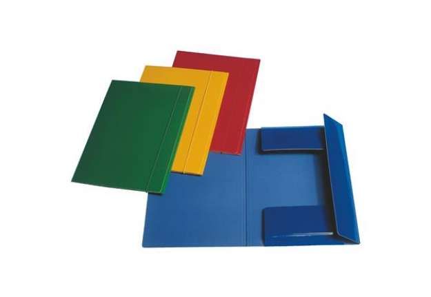 Immagine di Cartellina con elastico - cartoncino plastificato - 3 lembi -  550 gr - 25x35 cm - verde - Esselte