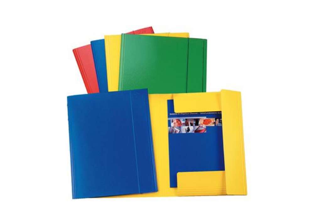 Immagine di Cartella 3 lembi con elastico - A4 - dorso variabile - presspan - blu - Esselte