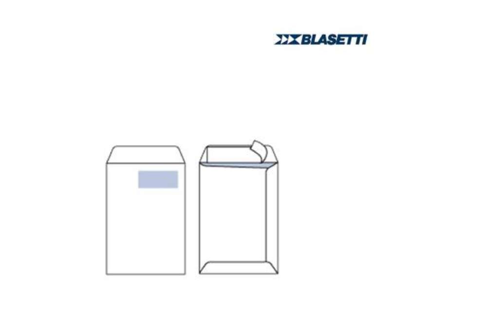 Immagine di Busta a sacco Self - con finestra - strip adesivo - 23 x 33 cm - 100 gr - bianco - Blasetti - conf.