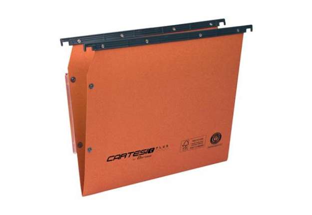 Immagine di Cartella sospesa Cartesio Plus - armadio - interasse 33 cm - fondo V - 33 x 28 cm -  arancio - Berte