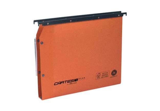 Immagine di Cartella sospesa Cartesio Plus - armadio - interasse 33 cm - fondo U - 33 x 28 cm - arancio - Bertes
