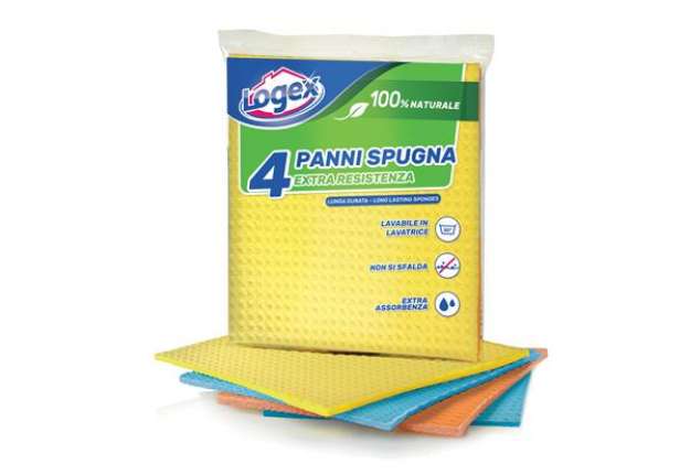 Immagine di Panno in spugna - 18x20 cm - colori assortiti - Logex Professional - conf. 4 pezzi