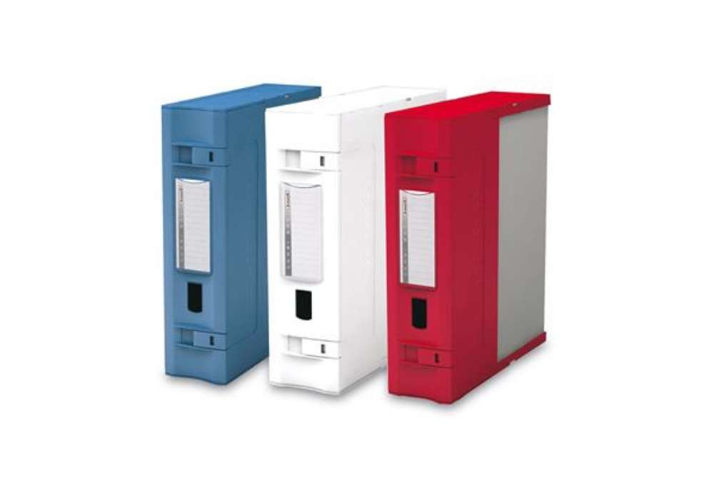 Immagine di Scatola archivio Combi Box E600 - dorso 9 cm - 29,8 x 36,2 cm - rosso - Fellowes