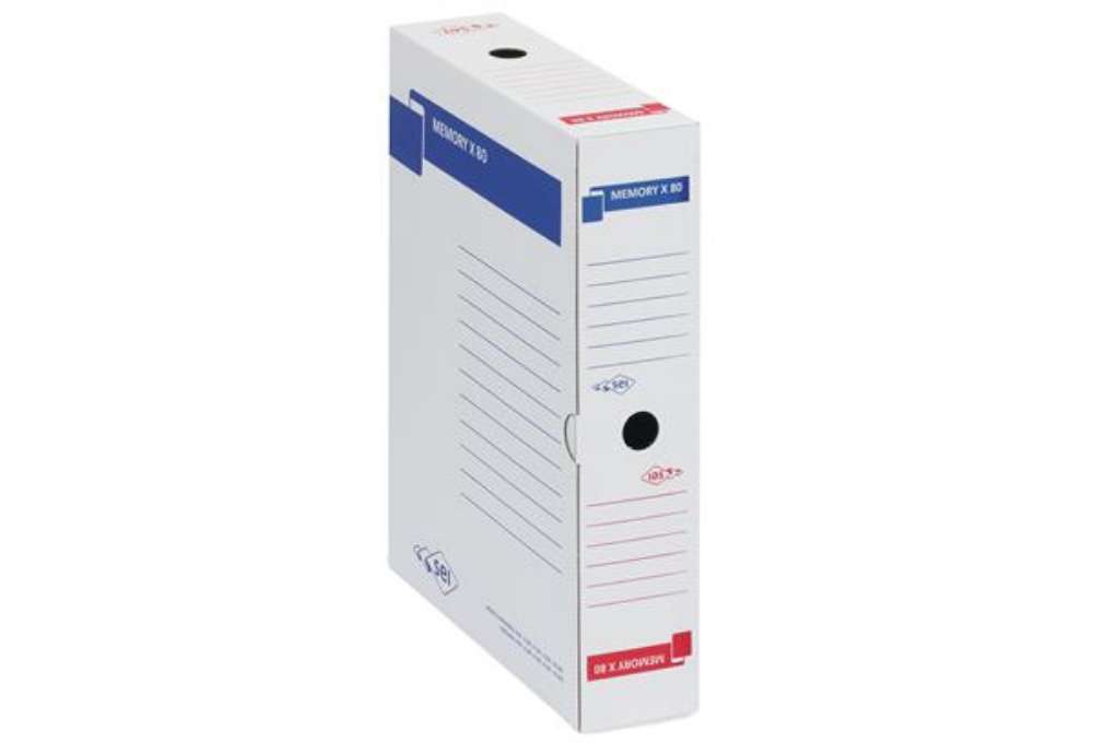 Immagine di Scatola archivio Memory X80 - 25 x 35 cm - dorso 8 cm - bianco - Sei Rota
