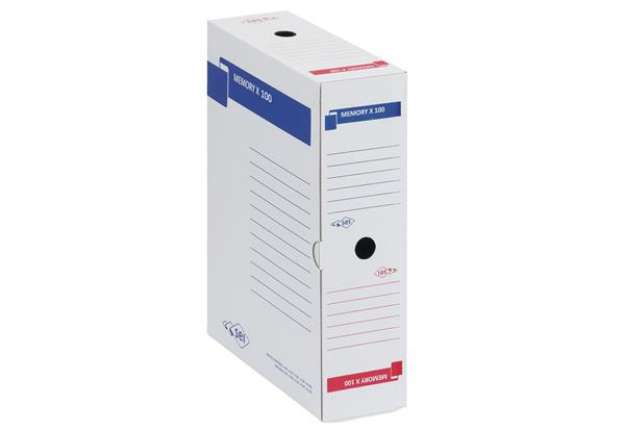 Immagine di Scatola archivio Memory X100 - 25x35 cm - dorso 10 cm - bianco - Sei Rota