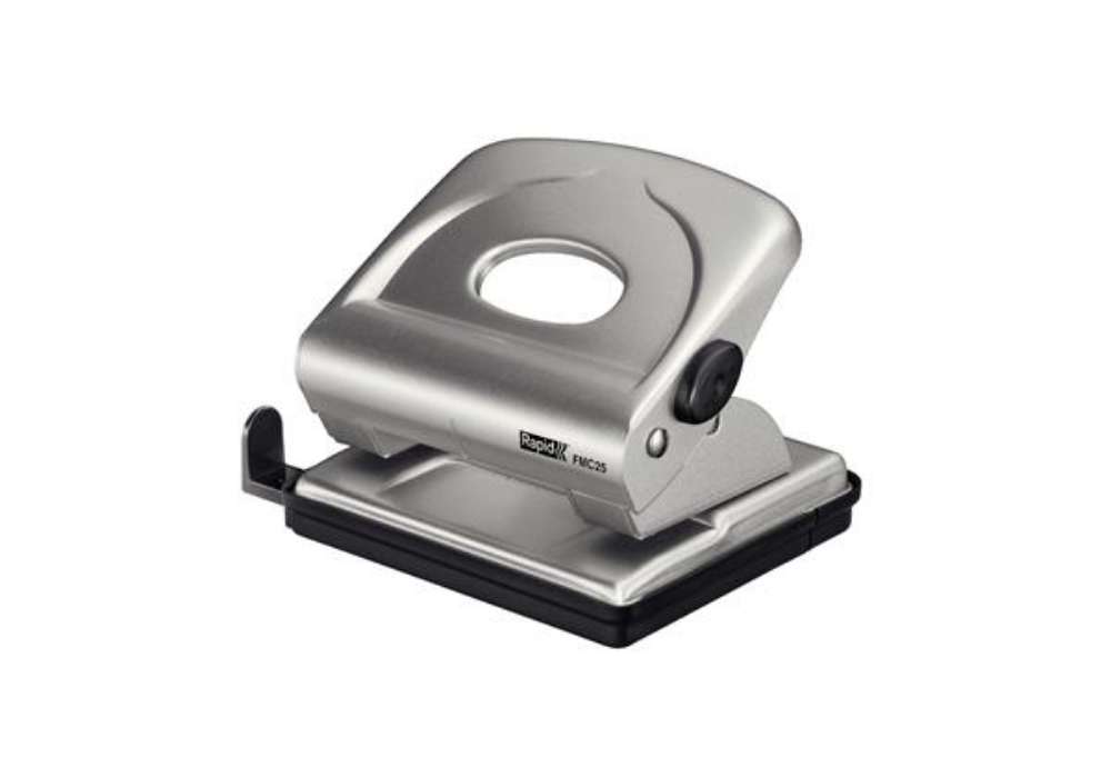Immagine di Perforatore FMC25+ - max 30 fogli - 2 fori - passo 8 cm - argento - Rapid