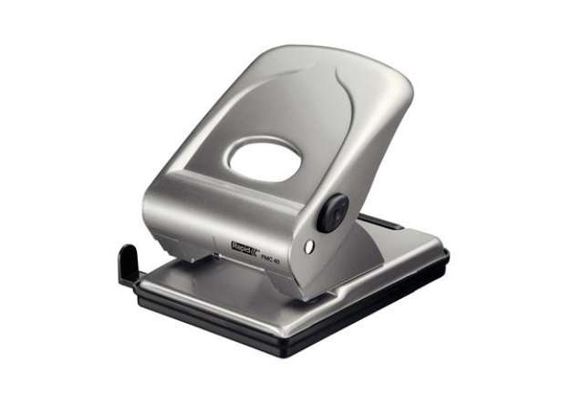Immagine di Perforatore FMC40 - max 40 fogli - 2 fori - passo 8 cm - argento - Rapid