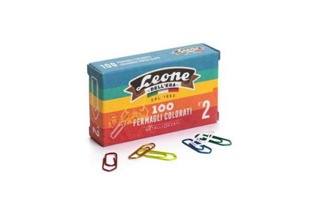 Immagine di Fermagli metallizzati - n. 2 - 2,6 cm - colori assortiti - Leone - conf. 100 pezzi
