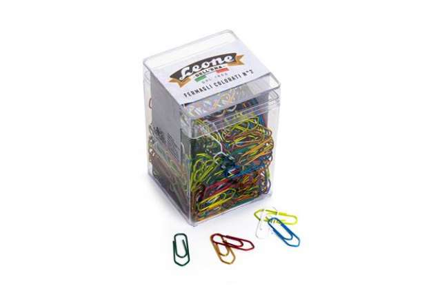 Immagine di Fermagli metallizzati - n. 2 - 2,6 cm - colori assortiti - Leone - conf. 500 pezzi