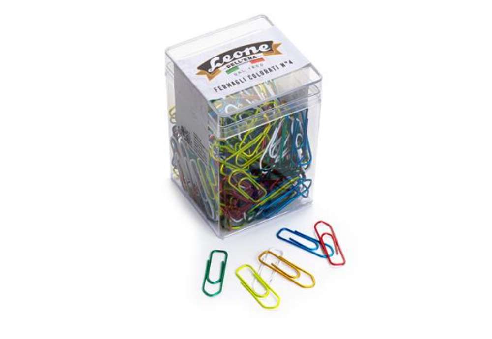 Immagine di Fermagli metallizzati - n. 4 - 3,2 cm - colori assortiti - Leone - conf. 250 pezzi