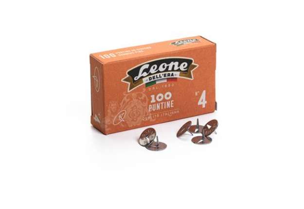 Immagine di Puntine - n. 4 - acciaio lucido - Leone - conf. 100 pezzi