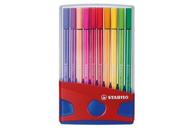 Immagine di Pennarello Pen 68 - colori assortiti - Stabilo - astuccio Color Parade 20 pezzi