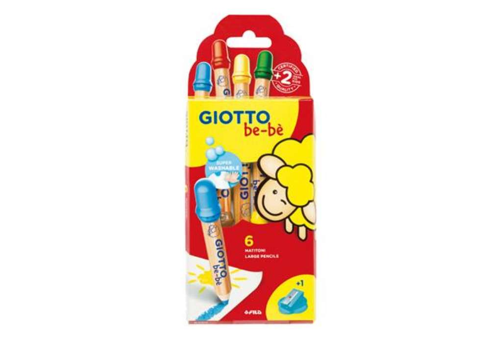 Immagine di Supermatitoni - diametro mina 7 mm - lavabili - colori assortiti - con temperino - Giotto - astuccio