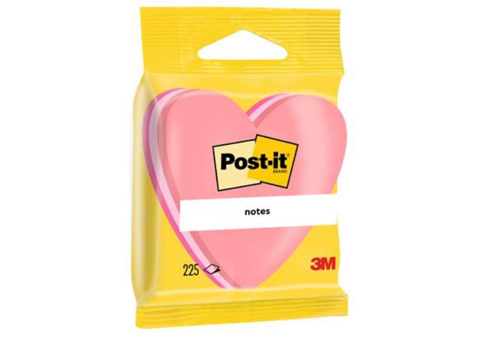 Immagine di Blocco foglietti cuore - 2007-H - 70 x 70 mm - rosa neon/rosa ultra/rosa pastello - 225 fogli - Post