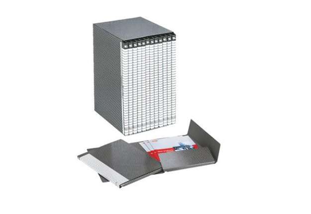 Immagine di Gruppo Delso Line - 12 cartelle 2 lembi - con custodia - 32x25 cm -  dorso 1,5 cm - Esselte