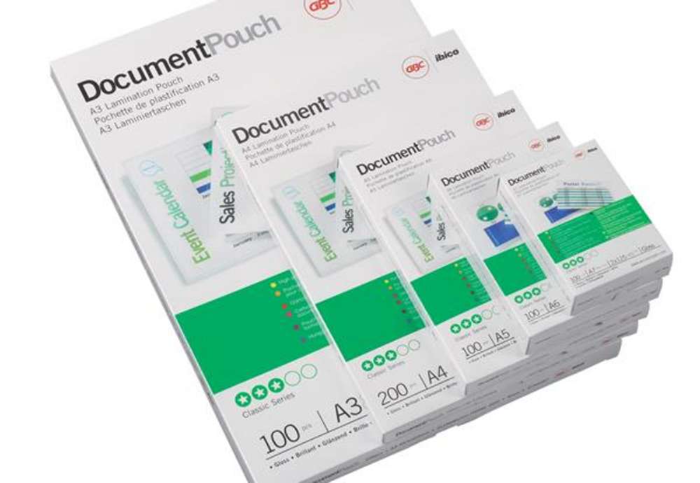 Immagine di Pouches - retro adesivo - A4 - 216 x 303 mm - 2 x125 micron - peel'n stick - GBC - scatola 100 pezzi
