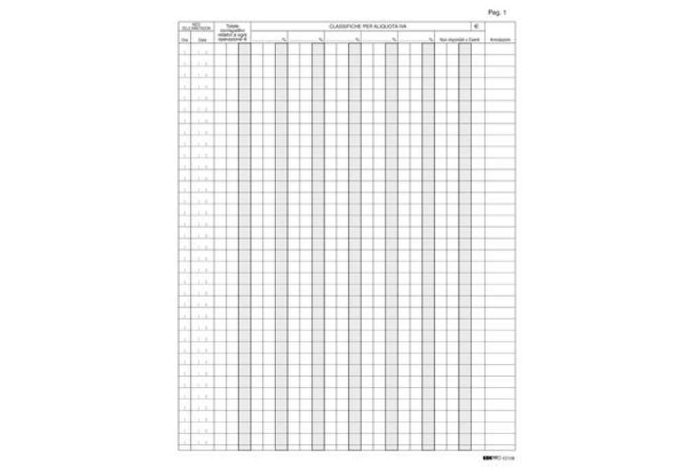 Immagine di Registro Iva corrispettivi per mancato funzionamento registro cassa - 31 x 24,5cm - 46pg - pagine nu