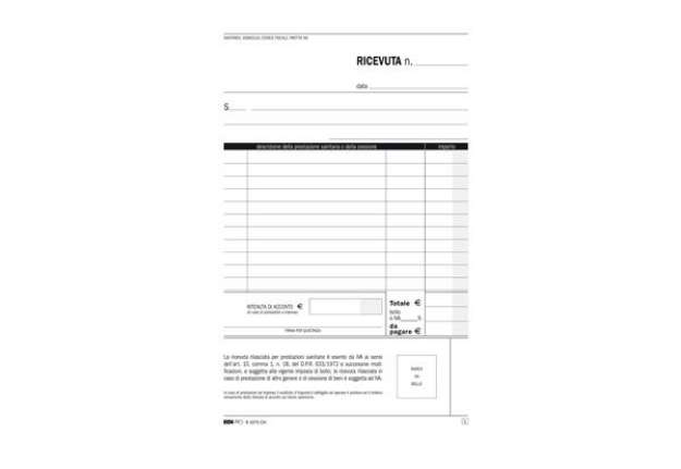 Immagine di Blocco ricevute sanitarie - 50/50 fogli autoricalcanti - 23 x 15cm - Edipro