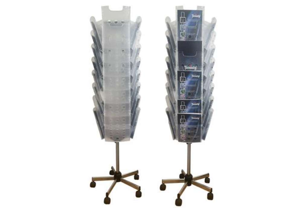 Immagine di Portariviste girevole da terra Carousel Stacker - 24 vaschette A4 - Tecnostyl