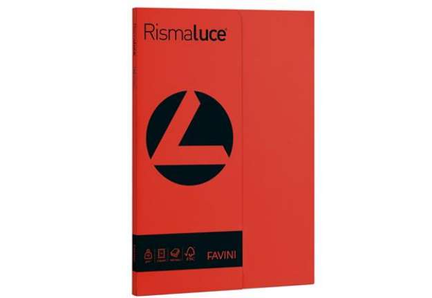 Immagine di Carta Rismaluce Small - A4 - 90 gr - rosso scarlatto 61 - Favini - conf. 100 fogli
