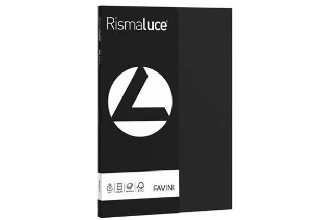 Immagine di Carta Rismaluce Small - A4 - 90 gr - nero 63 - Favini - conf. 100 fogli