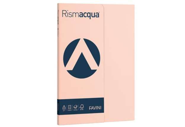 Immagine di Carta Rismacqua Small - A4 - 200 gr - salmone 05 - Favini - conf. 50 fogli