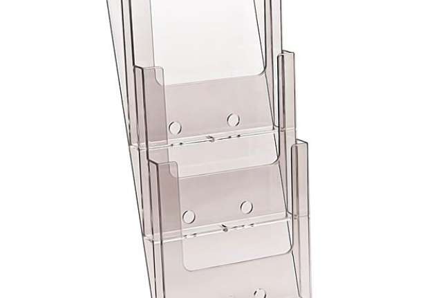 Immagine di Portadepliant da parete triplo - 3 tasche A4 - trasparente - Studio T