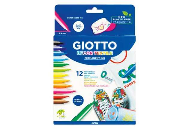 Immagine di Pennarelli Decor Textile - per tessuto - Giotto - astuccio 12 pennarelli