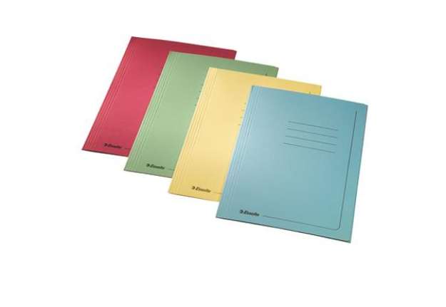 Immagine di Cartelline 3 lembi - con stampa - 295 gr - 25x35 cm - giallo - Esselte - conf. 25 pezzi