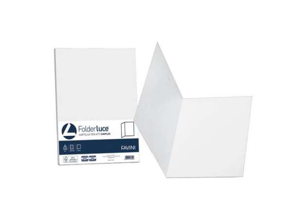 Immagine di Cartelline semplici Acqua - 200 gr - 25x34 cm - bianco - Favini - conf. 50 pezzi