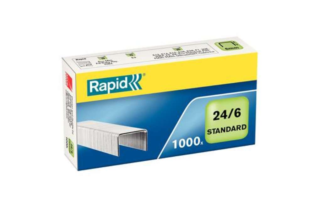 Immagine di Punti Rapid Standard - 24/6 - acciaio zincato - metallo - Rapid - conf. 1000 pezzi