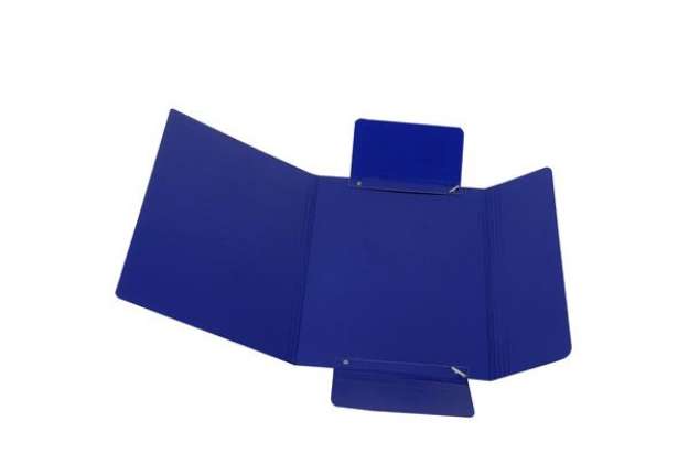 Immagine di Cartellina con elastico - presspan - 3 lembi - 700 gr - 25x34 cm - blu - Cartotecnica del Garda