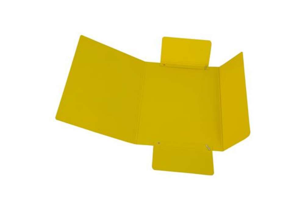 Immagine di Cartella 3 lembi con elastico - A4 - dorso variabile - presspan - giallo - Cartotecnica del Garda