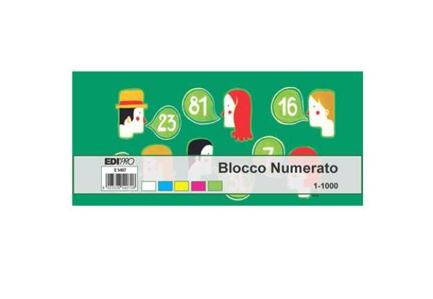 Immagine di Blocchi numerati (1/1000) - 5 colori assortiti - 6 x 13 cm - Edipro